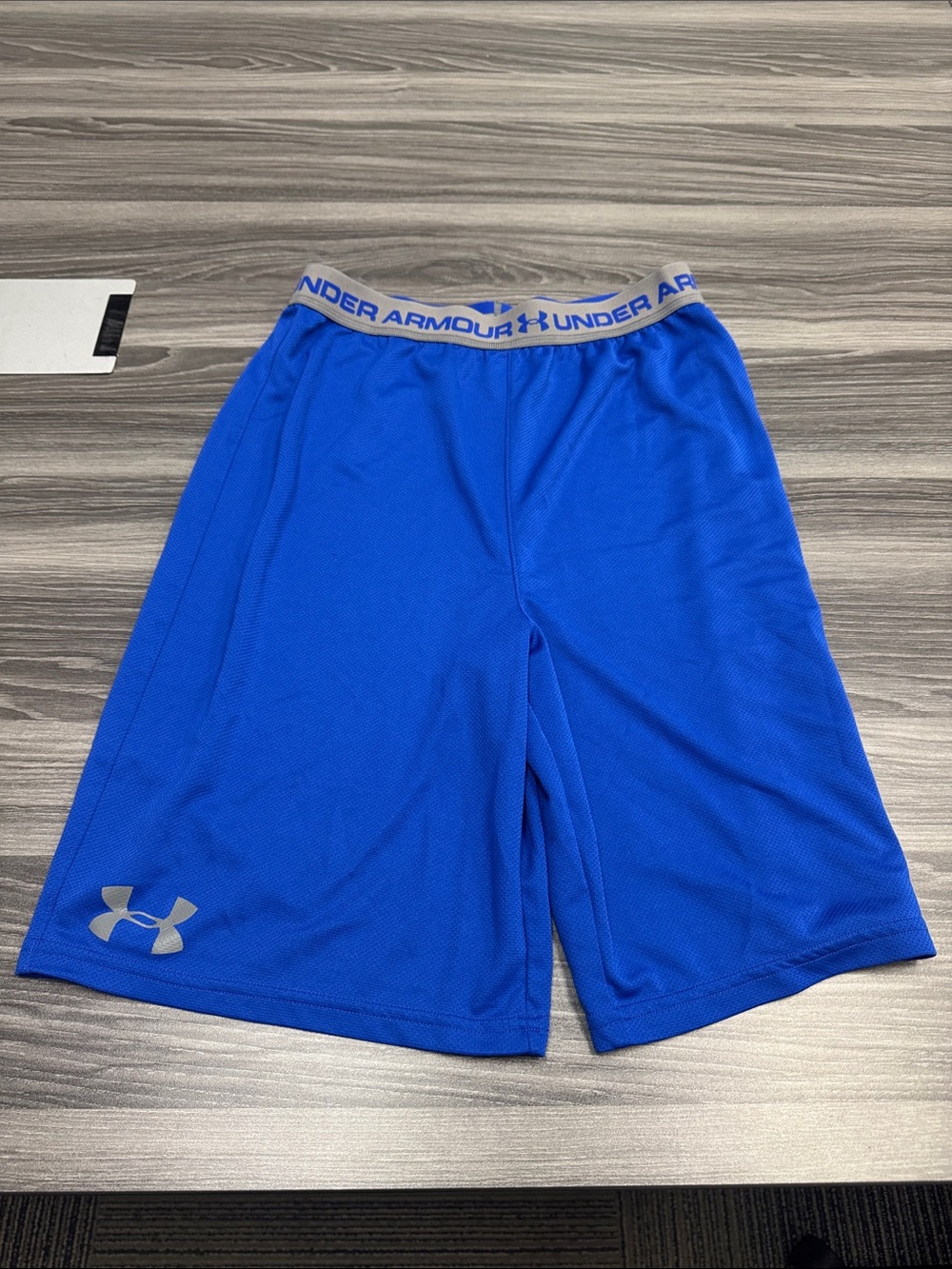 Under Armour Royal Blue Athletic Shorts with Silver Waistband